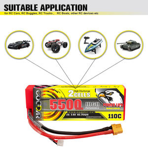 CODDAR 2S 5500MAH 7.4V 110C 220C XT60 avec boîtier rigide câblé RC batterie LiPo échelle 1/10 RC voiture bateau de course <span class=keywords><strong>Tamiya</strong></span> sauterelle - Product Image 2