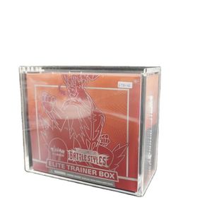 Étui de présentation en acrylique FX Custom Clear UV-Resistant moderne pour boîte d'entraînement d'élite Pokémon (ETB) avec trou pour le doigt - Product Image 1