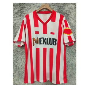 Jersey Sepak Bola Retro Klub Guadalajara Meksiko Kustom 92-93, Seragam Pemain & Suporter Klasik, 100% Poliester Cepat Kering - Product Image 1
