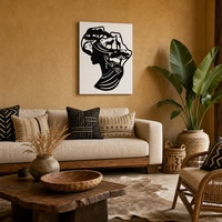 Toile murale résistante « Femme Africaine en Safari » pour la décoration de gîtes, lodges et espaces de vie intérieurs