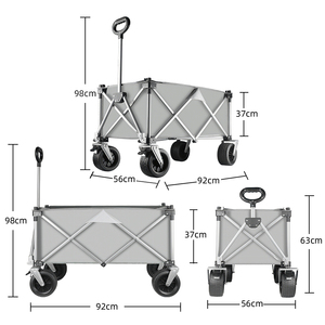 <strong>Collapsible</strong> <strong>Wagon</strong> Cart Folding Beach <strong>Wagon</strong> with Big All-Terrain Wheels Large Weight Capacity Heavy Duty Cart for Camping Garden - Product Image 4