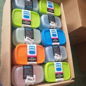 Juego moderno de 3 piezas de contenedores de almacenamiento de alimentos PP con tapas para el hogar, nevera, cocina, almacenamiento de frutas, compatible con <span class=keywords><strong>Amazon</strong></span> - Product Image 3