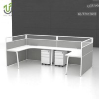 Bureau modulaire compact en forme de L IULTRA moderne avec rangement intégré pour bureau à domicile, écologique, une place