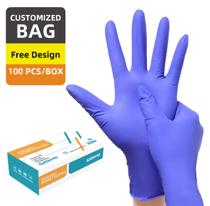 BG102 Customize Package Blue Nitrile Glove Powder Free <strong>Cheap</strong> Exam Dental Examination Disposable Nitrile Gloves Without Powder - Product Image 2
