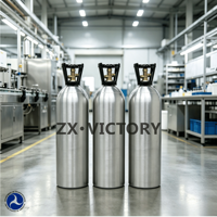 Bouteille de gaz CO2 en aluminium de qualité alimentaire ZX DOT 2,5 lb 5 lb 10 lb 20 lb CGA540 pour machine à soda et boissons, réutilisable, réservoir sous pression