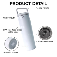 Botella de Agua Deportiva Portátil con Aislamiento Térmico de 12-24 Horas, Certificada por BSCI, de Acero Inoxidable 18/8 304, Libre de BPA, con Tapa Hermética, Ideal para Regalo