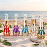 Bouteilles d'huile essentielle en verre créatives avec compte-gouttes : Bouteilles en verre de haute qualité en forme de gourde de style moyen-oriental