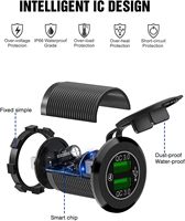 Puertos USB Duales QC 3.0, Cargador Rápido, Enchufe de Corriente 2.1A y 2.1A X2 para Auto, Barco, Marino, RV, Móvil