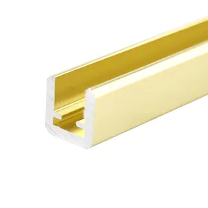 Factory Sale 20X20MM High Quality Aluminum Alloy Material Made Glass Railing Handrails For 12mm Tempered Glass In Gold Color