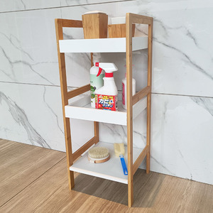 Etagere de rangement en <span class=keywords><strong>bois</strong></span> de marque privée, étagères de salle de bain, support de <span class=keywords><strong>douche</strong></span>, Caddy réglable, étagères de salle de bain en bambou à 3 niveaux - Product Image 3