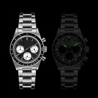 Jam Tangan Multifungsi Kustom yang Dimodifikasi dari Baja Tahan Karat 316L dengan Timer Mekanis dan Gerakan VK63A Jepang serta Bezel Digital.