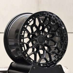 HTOR 17 <span class=keywords><strong>18</strong></span> 19 Roues Beadlock noires de 20 pouces 5X112 5X120 Roues de camionnette et de SUV forgées au design maillé pour Range <span class=keywords><strong>Rover</strong></span> Defender Q7 X5 - Product Image 3