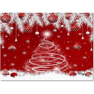 Alfombra de área con estampado de Navidad bohemio gris y rojo con alfombra antideslizante bolas de árbol de Navidad nieve para decoración de oficina o sala de estar - Product Image 3