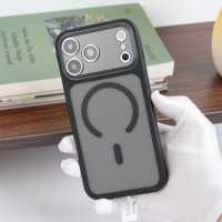 Coque de téléphone transparente mate à chargement magnétique sans fil pour iPhone 18 17 16 15 Pro Max en TPU PC, toucher doux, anti-traces de doigts, avec protection de l'objectif couleur