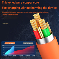 Cable USB de carga rápida de silicona líquida de aleación de zinc 3 en 1 con LED, compatible con carga rápida, aplicable para iPhone y Android