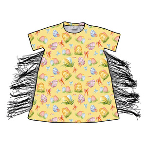 Camisetas con estampado de huevos de Pascua azules, vestido de moda para niñas pequeñas, camisetas de manga corta, ropa para niños, ropa de diseñador - Product Image 3