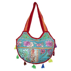 BG-9-1 Khambaniya Tukdi para niñas y mujeres, bolso de hombro de tela Vintage de algodón, cubo, 27243 - Product Image 2
