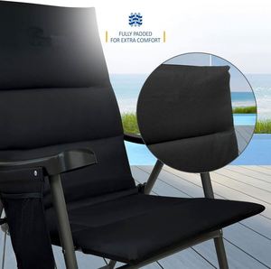 Chaise de camping légère en fer rembourrée de coton, design moderne, portable et pliable, pour jardin, extérieur, chambre, salon, pêche - Product Image 4