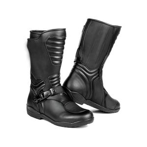 Respirant en cuir de vachette véritable moto noir bottes longues pas cher-prix court-anti-dérapant chaussures d'équitation de moto antidérapantes - Product Image 1