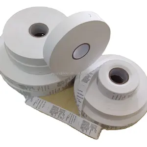 Milieuvriendelijke Taft Stof Zelfklevende Kleding Nylon Label Rollen Voor Kledingstuk Tape Sticker Gecoat Lijm Label