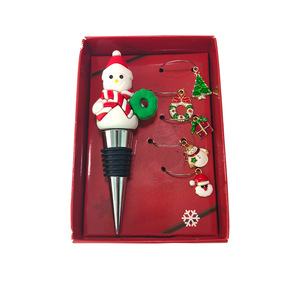 Christmas Wine Stoppers Set Aluminum Alloy Santa Snowman Reindeer Design Bottle Stopper For Red Wine Party Decoration - Product Image 2