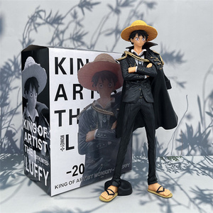 En boîte pour Anime Art 20e anniversaire résine figurine chapeau de paille rouge Luffy cape avec cape noire 25cm pour les collectionneurs - Product Image 3