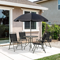 Ensemble de meubles de jardin en aluminium moulé, mobilier d'extérieur, avec chaises pliantes et Table en fer, noir, 158 pièces