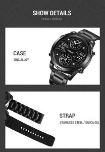 SKMEI 2212 Orologio Digitale Sportivo da Uomo con LED, Impermeabile, Sveglia, Doppio Fuso Orario 12/24 Ore, Cinturino in Acciaio Inossidabile - Product Image 6