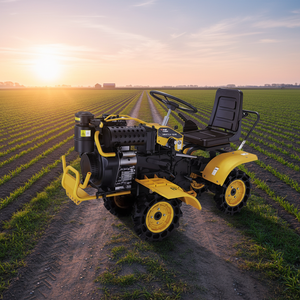 محراث دوار صغير يعمل بالديزل أحادي الأسطوانة مبرد بالهواء، يجر بالركوب، يغطي مساحة 1-1.6 فدان/ساعة، للاستخدام الشاق في التربة الصلبة والزراعة واسعة النطاق، بعمق 15-20 سم - Product Image 1