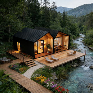 บ้านสำเร็จรูปหรูหรา 2 ห้อง<span class=keywords><strong>นอน</strong></span> ติดตั้งรวดเร็วจากจีน บ้านสำเร็จรูปแบบโมดูลาร์ บ้านคอ<span class=keywords><strong>น</strong></span>เท<span class=keywords><strong>น</strong></span>เนอร์สำหรับโรงแรม - Product Image 4