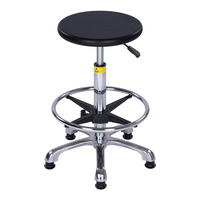 Tabouret de laboratoire au design moderne M07, chaise ESD en aluminium, réglable, avec roulettes pivotantes, repose-pieds, utilisation commerciale, école, hôpital