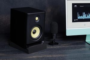 Sound Addicted Modern 5'' Speaker <b>Isolation</b> Pads Pair High Density Acoustic Foam Fireproof Black Noise Reduction 80% - Product Image 5