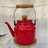 Bouilloire en émail pour le commerce international, résistante aux hautes températures, pour faire bouillir le thé, style rétro japonais, avec couvercle, compatible induction