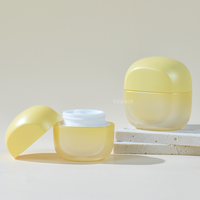 Tarro de Crema Facial Acrílico Amarillo Claro de Lujo con Tapa de Plástico y Pulverizador para Loción, Crema para Ojos, Mascarilla Facial y Champú de Kinpack