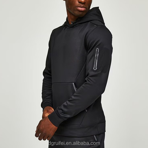 Produttore Logo personalizzato felpe da <span class=keywords><strong>uomo</strong></span> manica lunga con cerniera Fitness con cerniera canguro tascabile <span class=keywords><strong>felpa</strong></span> in pile <span class=keywords><strong>Slim</strong></span> <span class=keywords><strong>Fit</strong></span> <span class=keywords><strong>felpa</strong></span> con cappuccio - Product Image 2