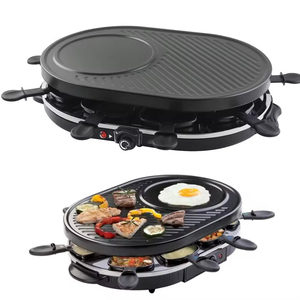 Raclette électrique double Aifa avec plaques antiadhésives, barbecue électrique d'intérieur, grill pour fêtes - Product Image 6