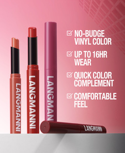 LANGMANNI Lápiz Labial Mineral Vegano Mate de 12 Colores, Resistente al Agua, Larga Duración, Antiadherente, Tinte Labial Rojo Terciopelo, Cosmético - Product Image 3