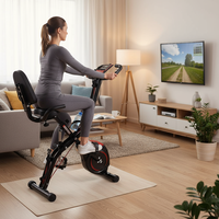 Vélo d'exercice pliable à cadre en acier, 16 niveaux de résistance magnétique, pédales antidérapantes, siège réglable, écran LCD, cardio à domicile, personnalisable