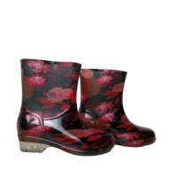 Belle cheville imperméable et à l'extérieur antidérapant jardin PVC bottes de pluie pour les femmes