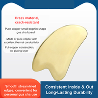Grattoir Gua Sha en Cuivre Pur en Forme de Corne, Planche Guasha Style Corne de Bœuf en Laiton, Bord Lisse, Outil de Massage et de Spa pour Grattage des Méridiens TCM