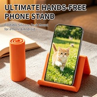 Support de téléphone flexible en silicone avec noyau en aluminium, déformable, enroulable, pliable, support de bureau pour smartphone et tablette, Nouveauté 2026