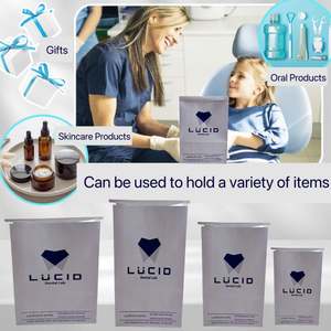 Sacs de livraison dentaires personnalisés imperméables pour cliniques, sacs en papier blanc avec logo, sacs à soufflet en papier pour stérilisation dentaire avec fermeture à lien métallique, pour offres promotionnelles - Product Image 5