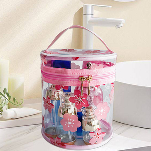 American Delivery PVC Cosmetic <strong>Bag</strong> with Zipper Handles Waterproof Flower Pattern Makeup <strong>Bag</strong> <strong>Accessory</strong> Fashionable Practical - Product Image 5