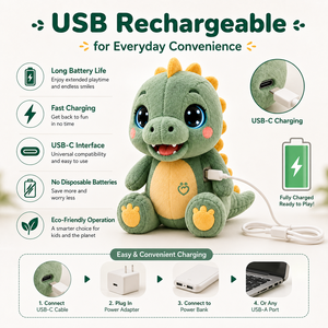 Peluche Dinosaure Mignonne Parlante IA T-<span class=keywords><strong>Rex</strong></span>, <span class=keywords><strong>Jouet</strong></span> Doux en Peluche, Cadeau d'Anniversaire pour Enfants Garçons Filles Kawaii - Product Image 1