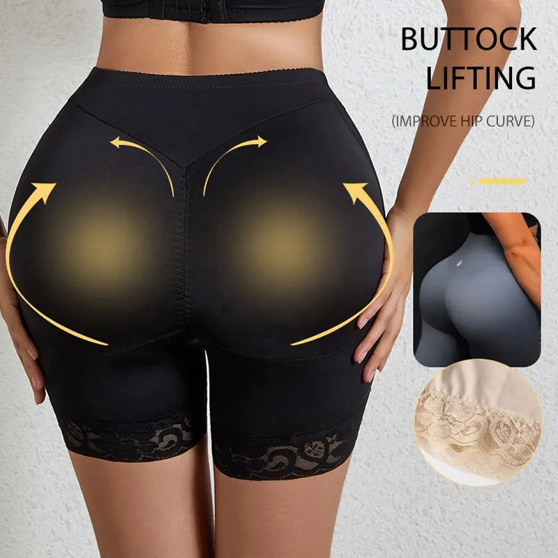 Mujeres Bigger Butt Enhancer Butt Lifter Pantalones acolchados Fajas de encaje Hip Booty Enhancer Fesse Push Up Bragas