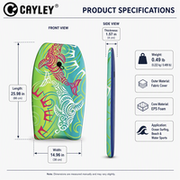 Bodyboard de surf imprimé en mousse EPS, léger, pour les sports nautiques, le surf, la plage, le bord de mer, les activités aquatiques en plein air, pour tous les âges