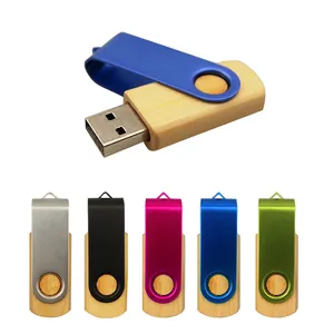 Promo pen drive usb eletrônico giratório, giratório de madeira 2.0 3.0 ce fcc rolo 8gb 16gb 32gb 64gb 128gb