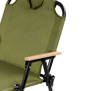 Silla de Camping Plegable Portátil Kemit Acolchada, Tela Oxford de Doble Capa 600D, Marco de Acero al Carbono, Reposabrazos de Haya, 150 kg - Product Image 6