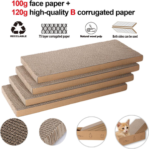 4 Paquetes en 1: Rascador para Gatos con Caja, Rascador de Cartón Reversible y Duradero, Cartón Reciclable Adecuado para que los Gatos Descansen - Product Image 5