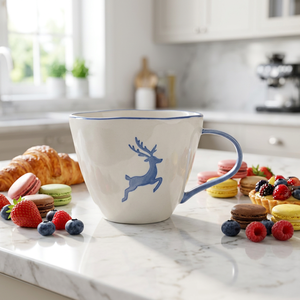 Tasse à café en porcelaine de Noël transfrontalière, personnalisée, motif dessin animé, peinte à la main, cadeau féminin pour les fêtes, compatible lave-vaisselle et micro-ondes, sans danger pour les aliments - Product Image 4